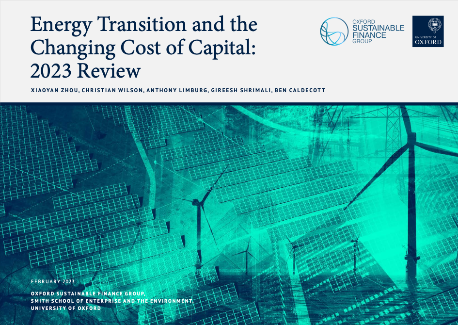 Energy Transition and the Changing Cost of Capital: 2023 Review report cover.